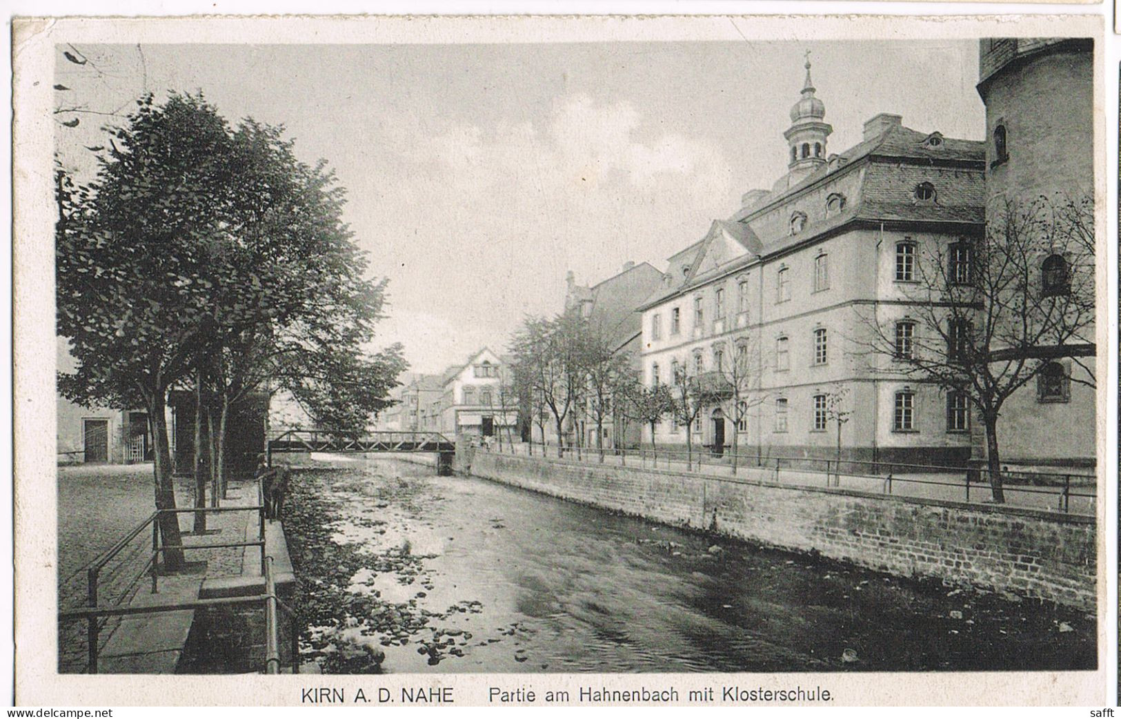 AK Kirn/Nahe, Partie Am Hahnenbach Mit Klosterschule Um 1920 - Kirn