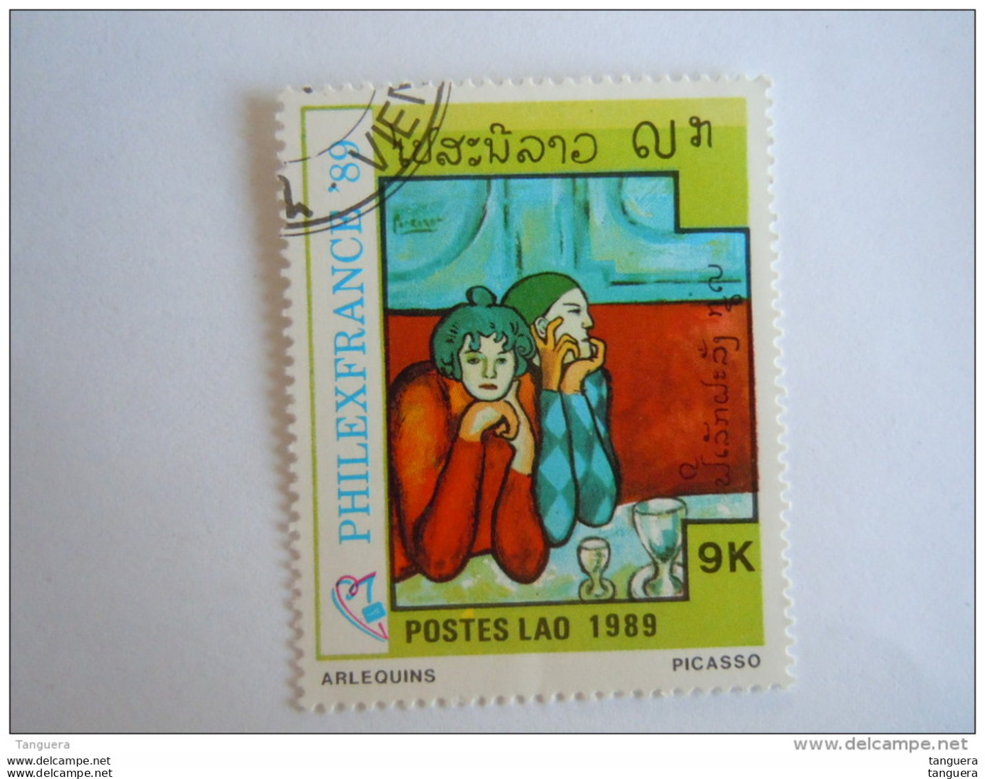 Laos Lao 1989 Philexfrance Tableau Picasso Arlequins Yv 922 O - Laos