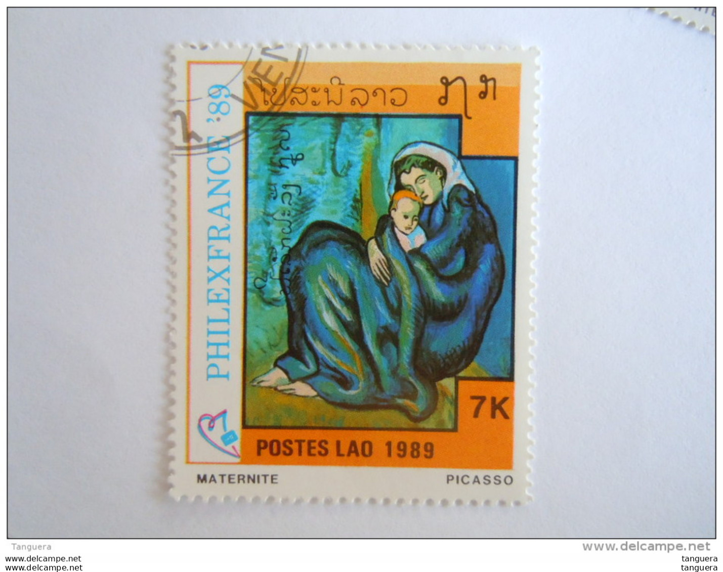 Laos Lao 1989 Philexfrance Tableau Picasso Maternité Yv 920 O - Laos