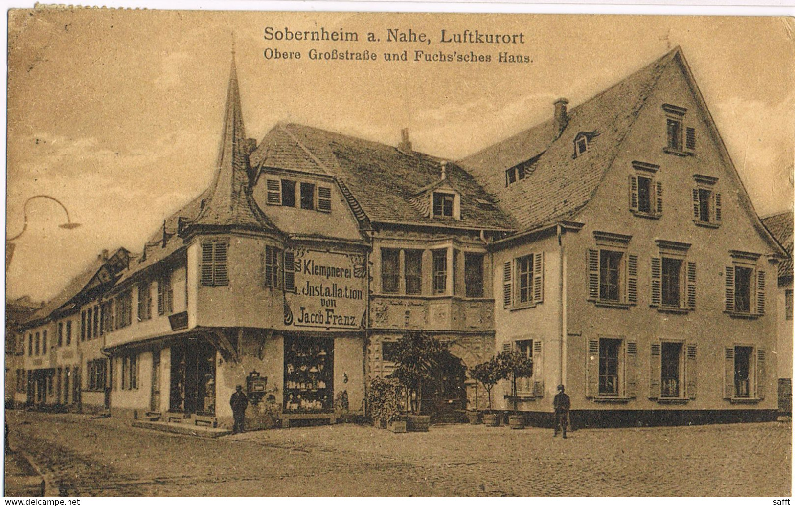 AK Bad Sobernheim/Nahe, Obere Großstraße Und Fuchs'sches Haus 1911 - Bad Sobernheim