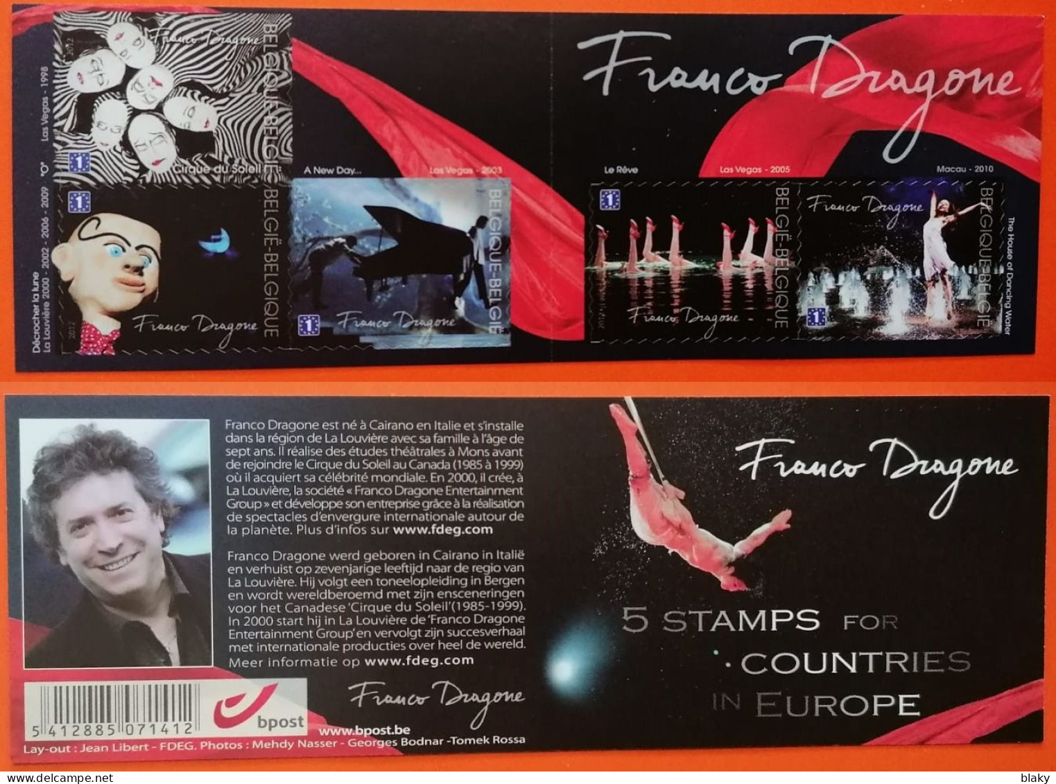 2005- 5 TIMBRES EUROPE-FRANCO DRAGONE- CIRQUE DU SOLEIL-LAS VEGAS... - Neufs