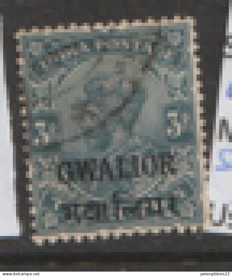 India  Gwalior  1912 SG   67d 3p  Slate    Fine Used - Gwalior