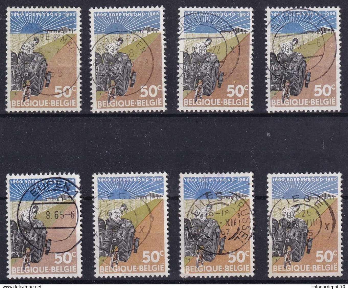 BOERENBOND 1965 JEMEPPE SUR MEUSE ANTWERPEN 8 BRUXELLES EUPEN LIEGE - Used Stamps