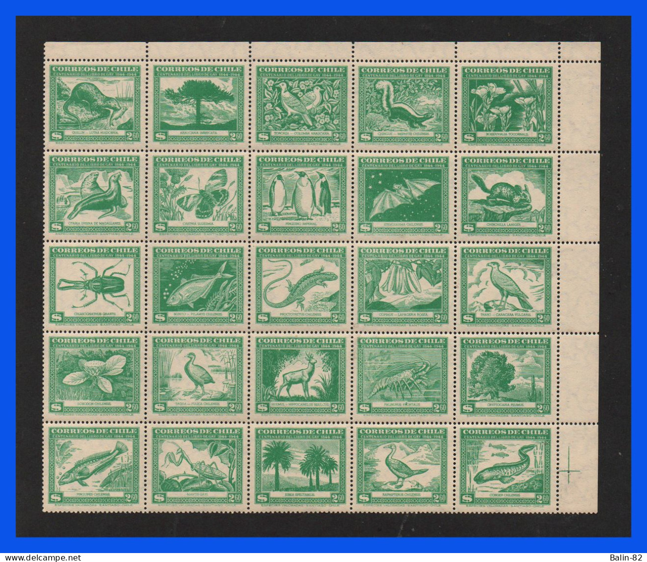 1943 - Chile - Scott N 254 - MNH - Borde De Hoja - Gran Lujo - CH- 33 - Chili