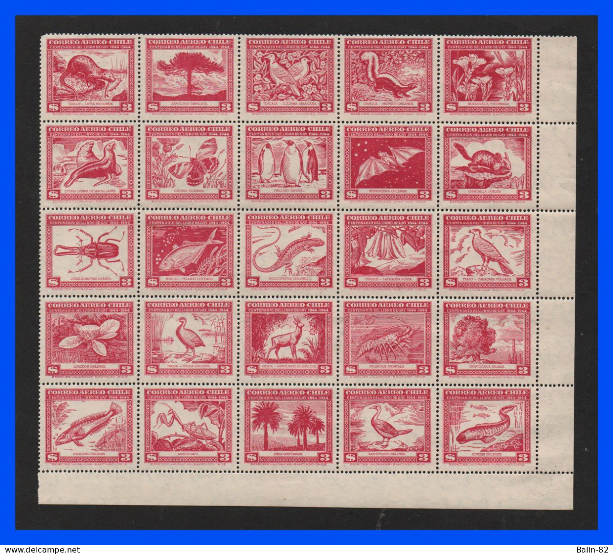 1943 - Chile - Scott N 254 - MNH - Borde De Hoja - Gran Lujo - CH- 33 - Chile