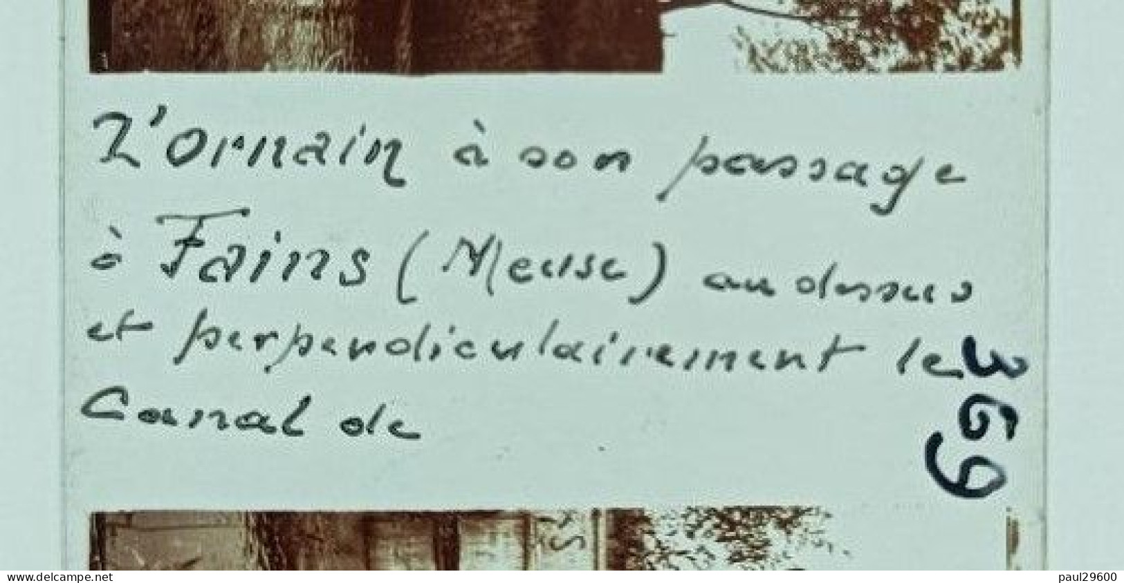 Photo Sur Plaque De Verre, Guerre 14/18, Meuse, Fains, Pont De L'ornain, Berge, Arbres. - Diapositivas De Vidrio