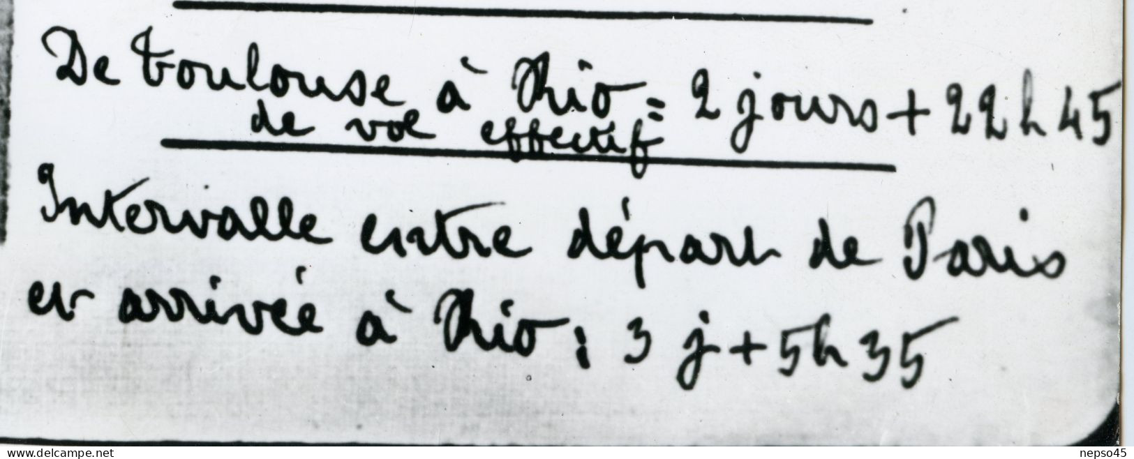 avion.courrier signé Mermoz voyagé liaison postale Paris France et Rio  Amérique du sud.Laté 28.détails du voyage.