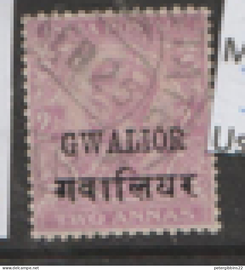 India  Gwalior  1912 SG   70a  2a  Reddish Purple   Fine Used - Gwalior