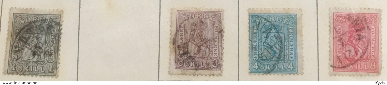 NORVÈGE - YVERT 11/13/14 ET 15 - OBLITÉRÉS - Used Stamps