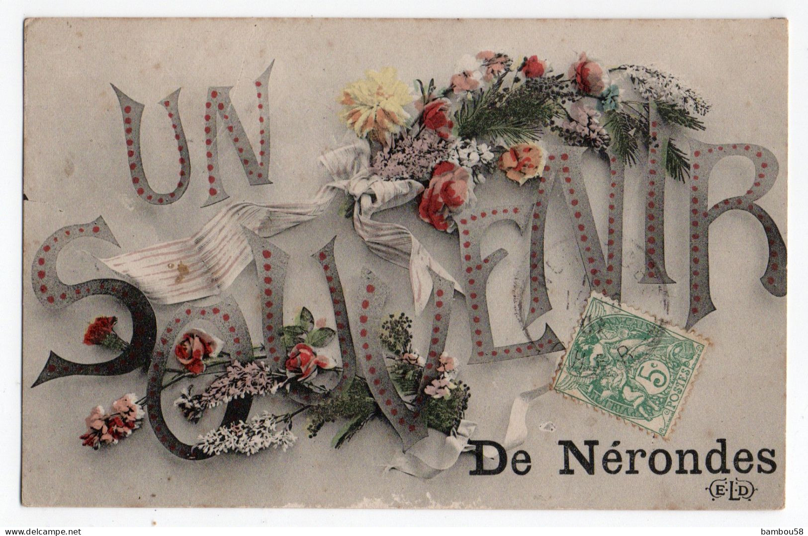 NERONDES * CHER * SOUVENIR DE * FLEURS * Carte Colorisée * ELD - Nérondes