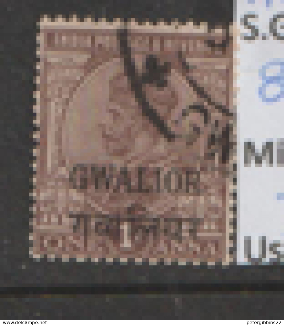 India  Gwalior  1923 SG   80  1a   Fine Used - Gwalior
