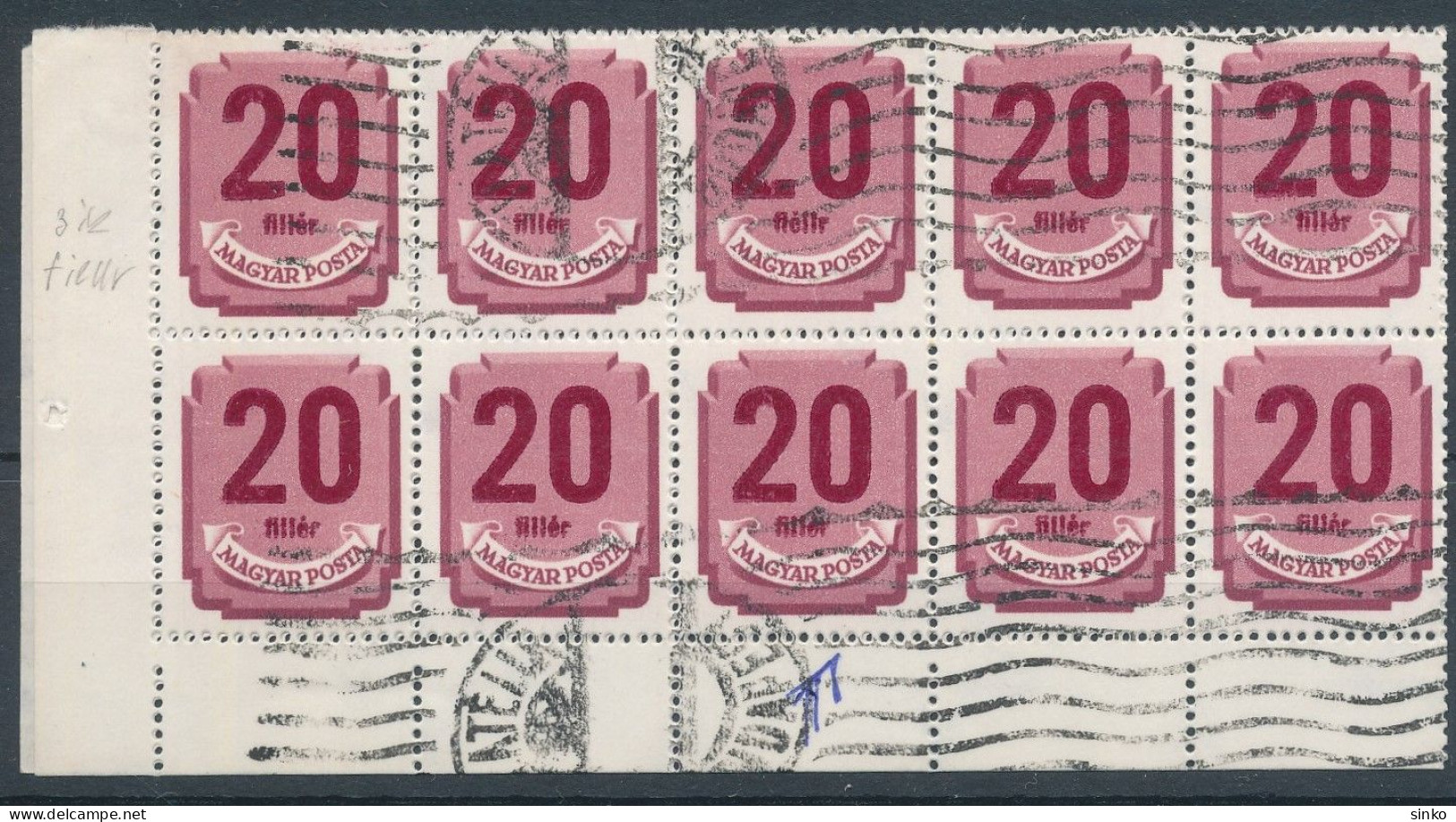 1950. Forint-Filler Porto (II.) - Misprint - Variétés Et Curiosités