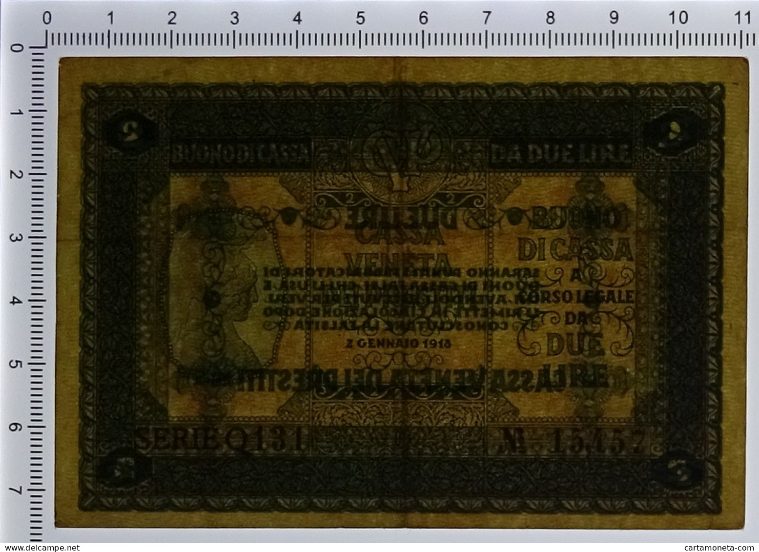 2 LIRE CASSA VENETA DEI PRESTITI OCCUPAZIONE AUSTRIACA 02/01/1918 BB+ - Occupazione Austriaca Di Venezia