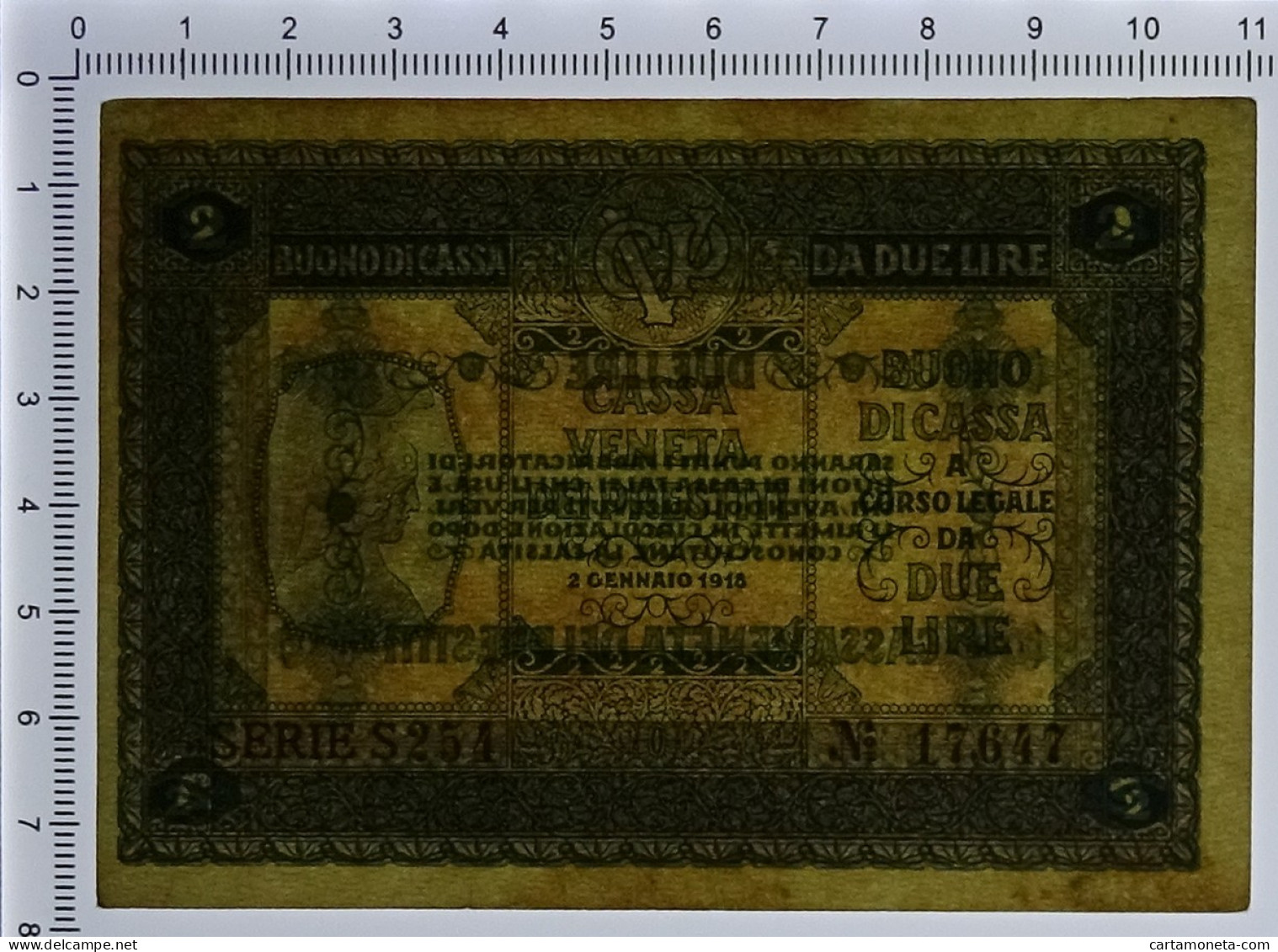 2 LIRE CASSA VENETA DEI PRESTITI OCCUPAZIONE AUSTRIACA 02/01/1918 BB+ - Oostenrijkse Bezetting Van Venetië