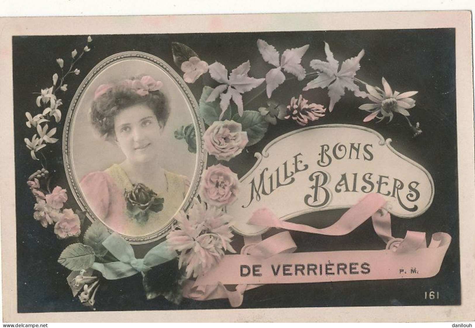 91 // Mille Bons Baisers De VERRIERES - Portrait De Femme En Médaillon - Verrieres Le Buisson