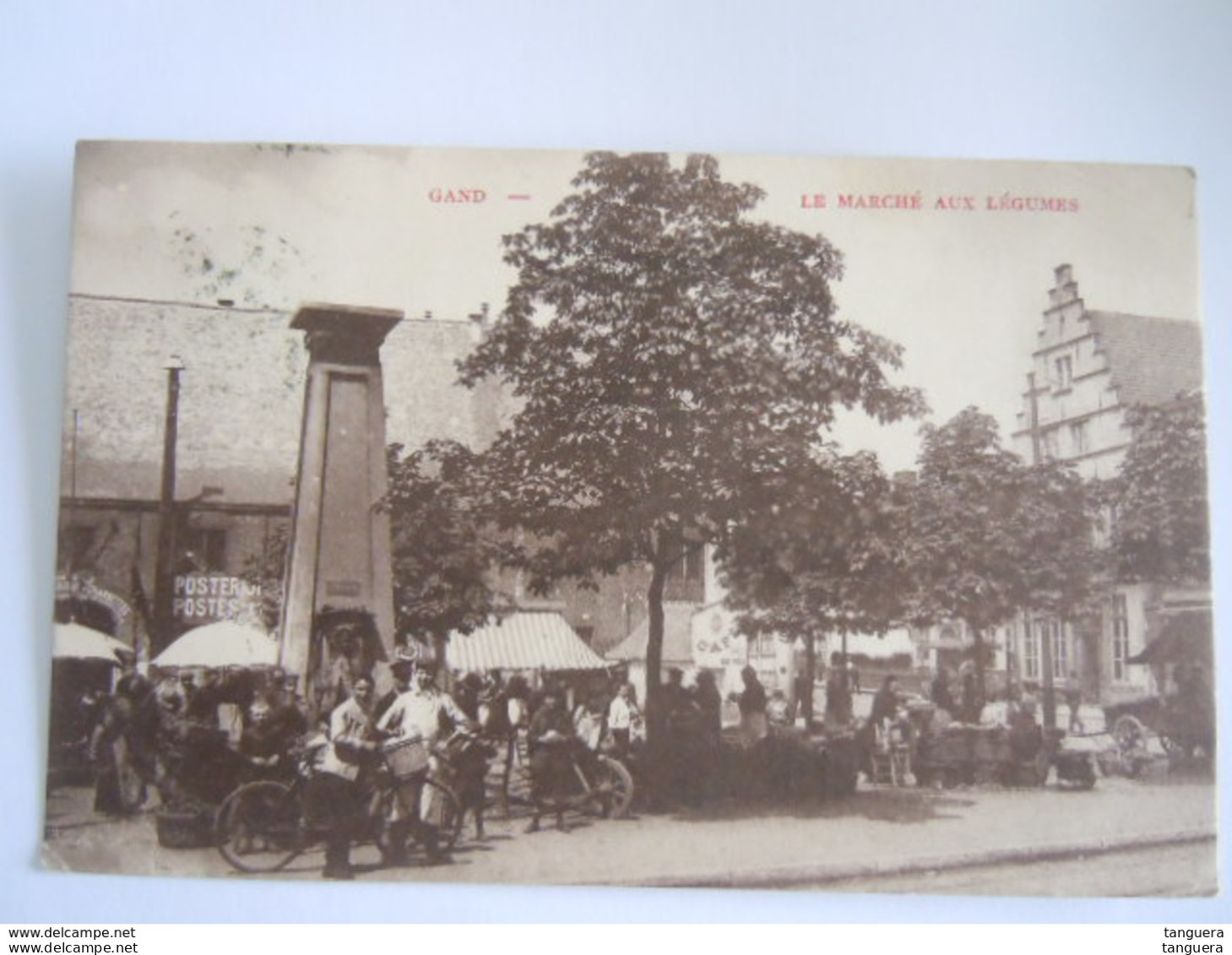 Belgique Gent Gand Le Marché Aux Légumes Groentemarkt Poste Post Verstuurd Circulée 1908 Animée - Markets