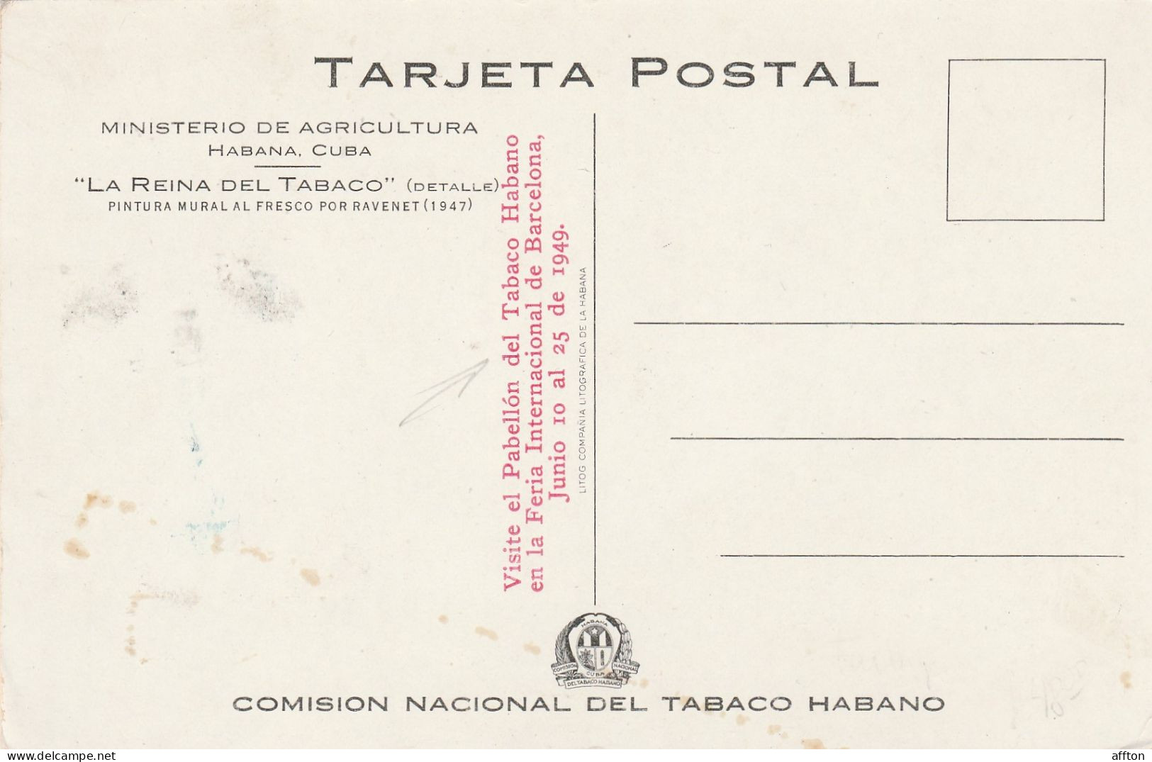 Ministerio Di Agricultura Havana Cuba Old Postcard - Kuba