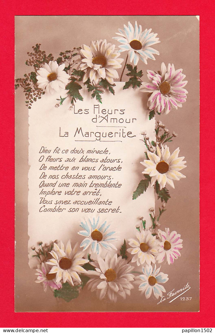 Fant-141P14 Les Fleurs D'amour, La Marguerite, Petite Poésie, Cpa BE - Autres & Non Classés