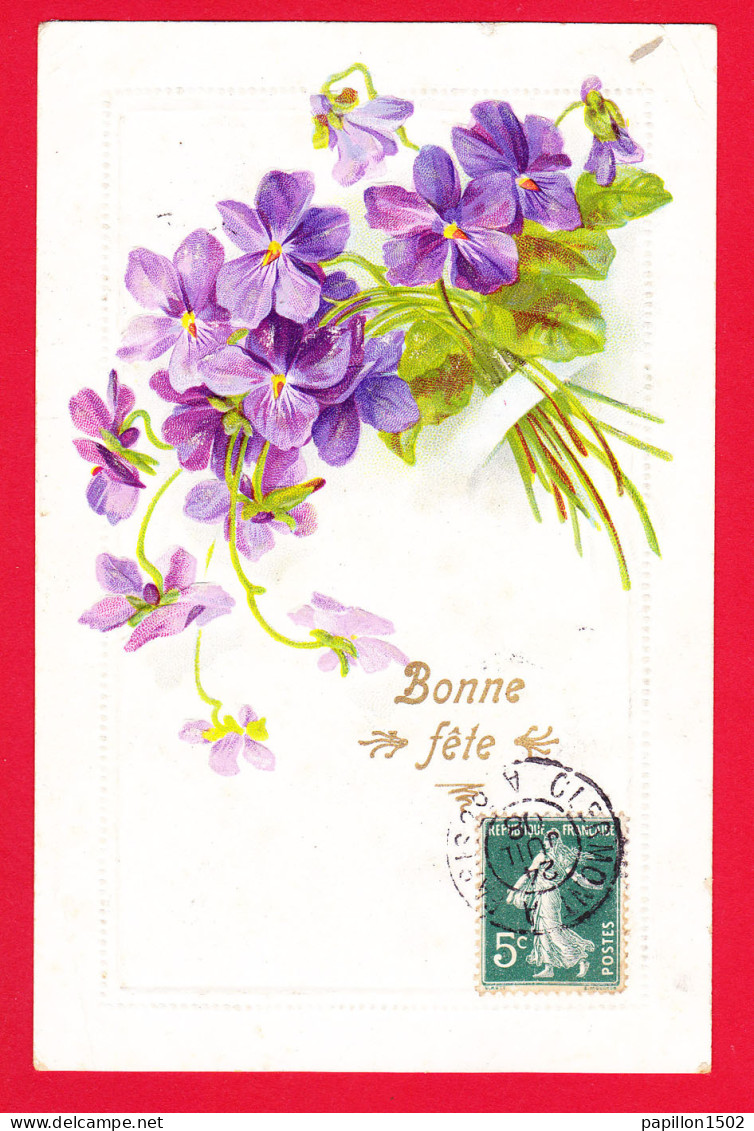 Fant-311PH29 Bonne Fête, Carte Gaufrée, Un Bouquet De Violettes, Cpa - Autres & Non Classés