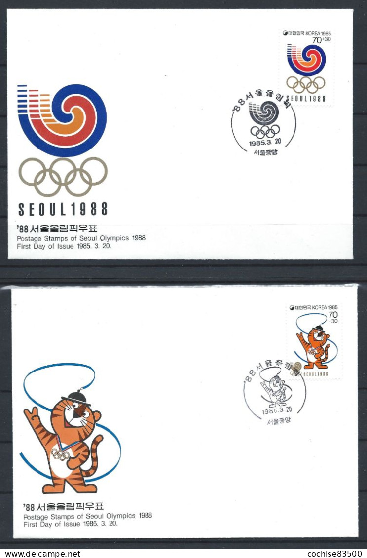 Corée Du Sud - FDC 20/03/1985 Des N°1263/64 - J.O De Séoul 1988 - Corea Del Sud