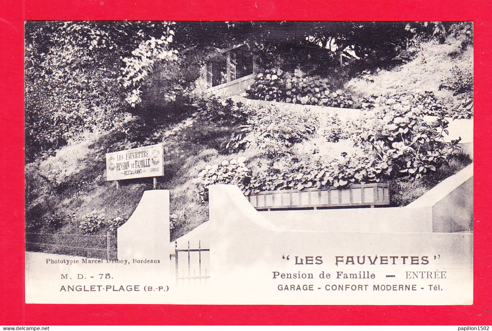 F-64-Anglet-248PA1  Pension De Famille LES FAUVETTES, L'entrée, Cpa BE - Anglet