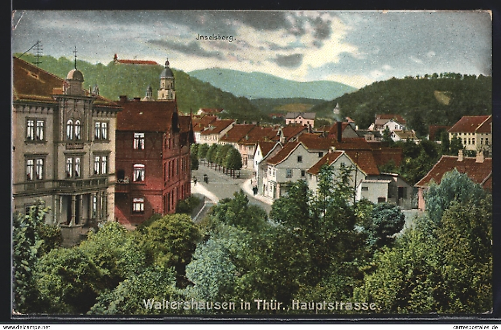 AK Waltershausen In Thür., Blick Auf Die Hauptstrasse, Inselsberg  - Waltershausen