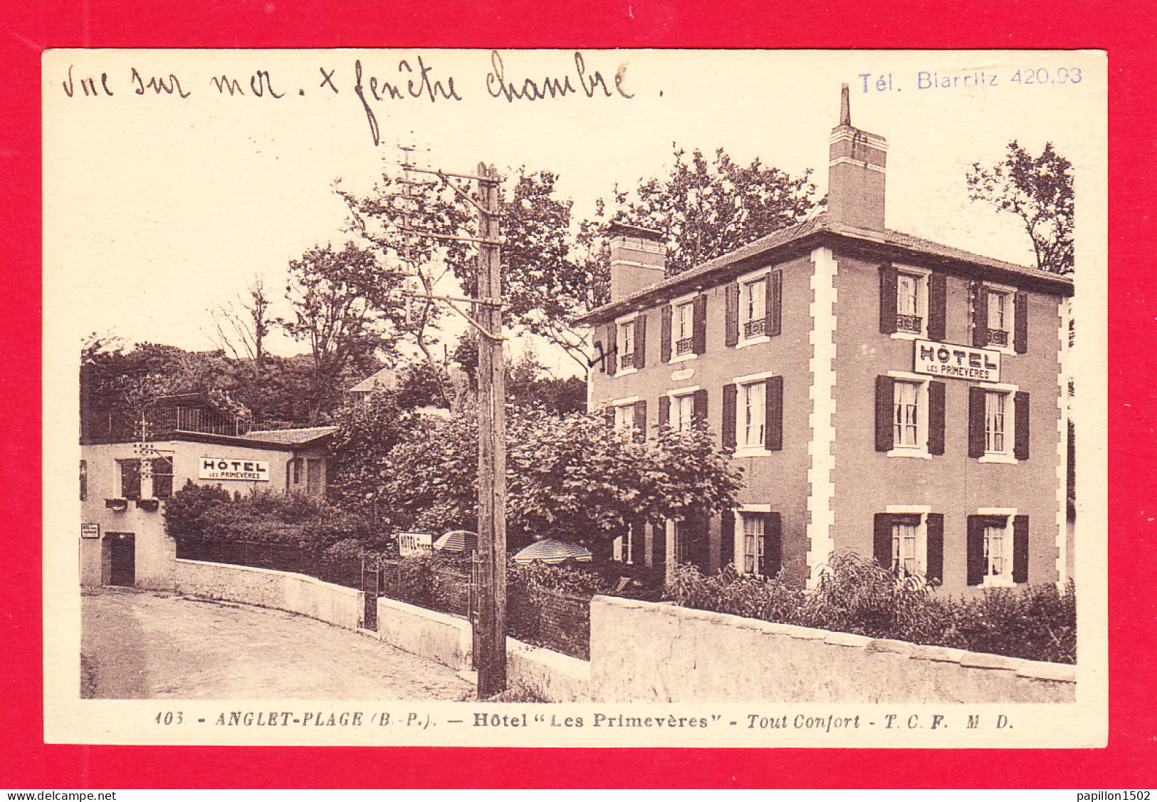 F-64-Anglet-265PA1  Hôtel LES PRIMEVERES, Cpa BE - Anglet