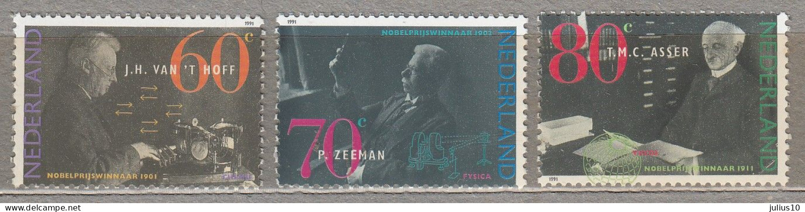 Nobel Prize Laureates 1991 Netherlands MNH(**) Mi 1418-1420 #34134 - Nuevos