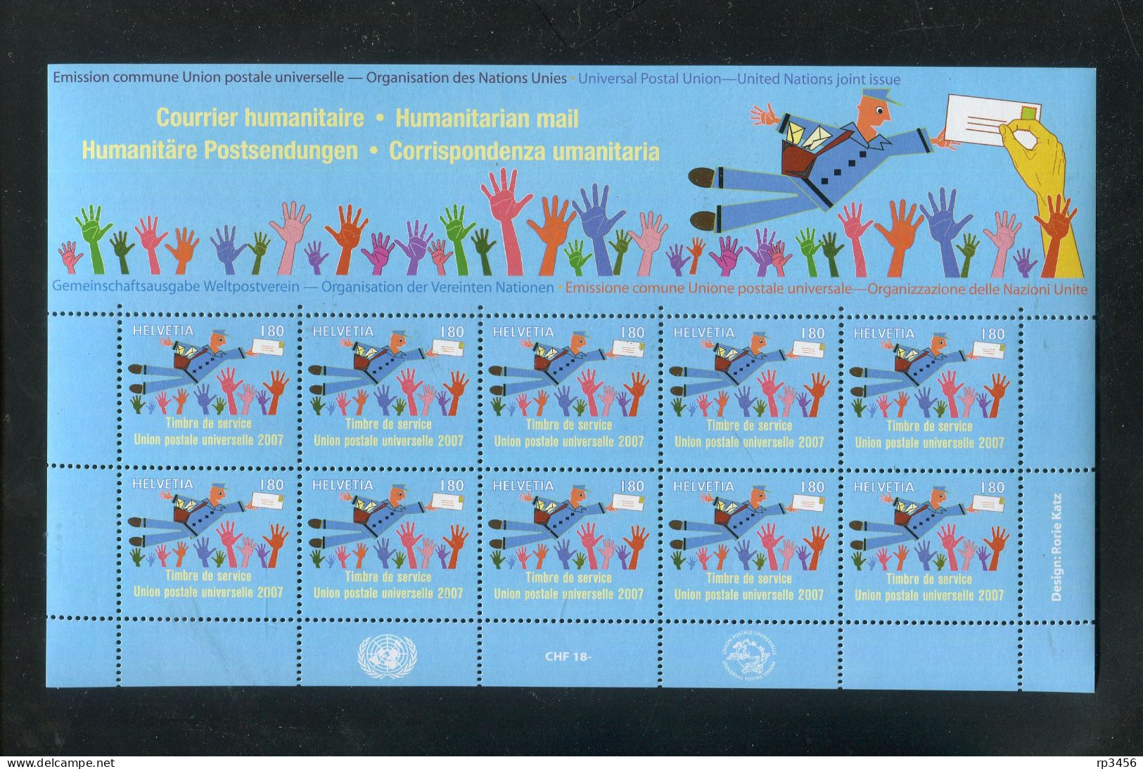 "SCHWEIZ (UPU)" 2007, Mi. 21 Kleinbogen ** (R1055) - Blocs & Feuillets