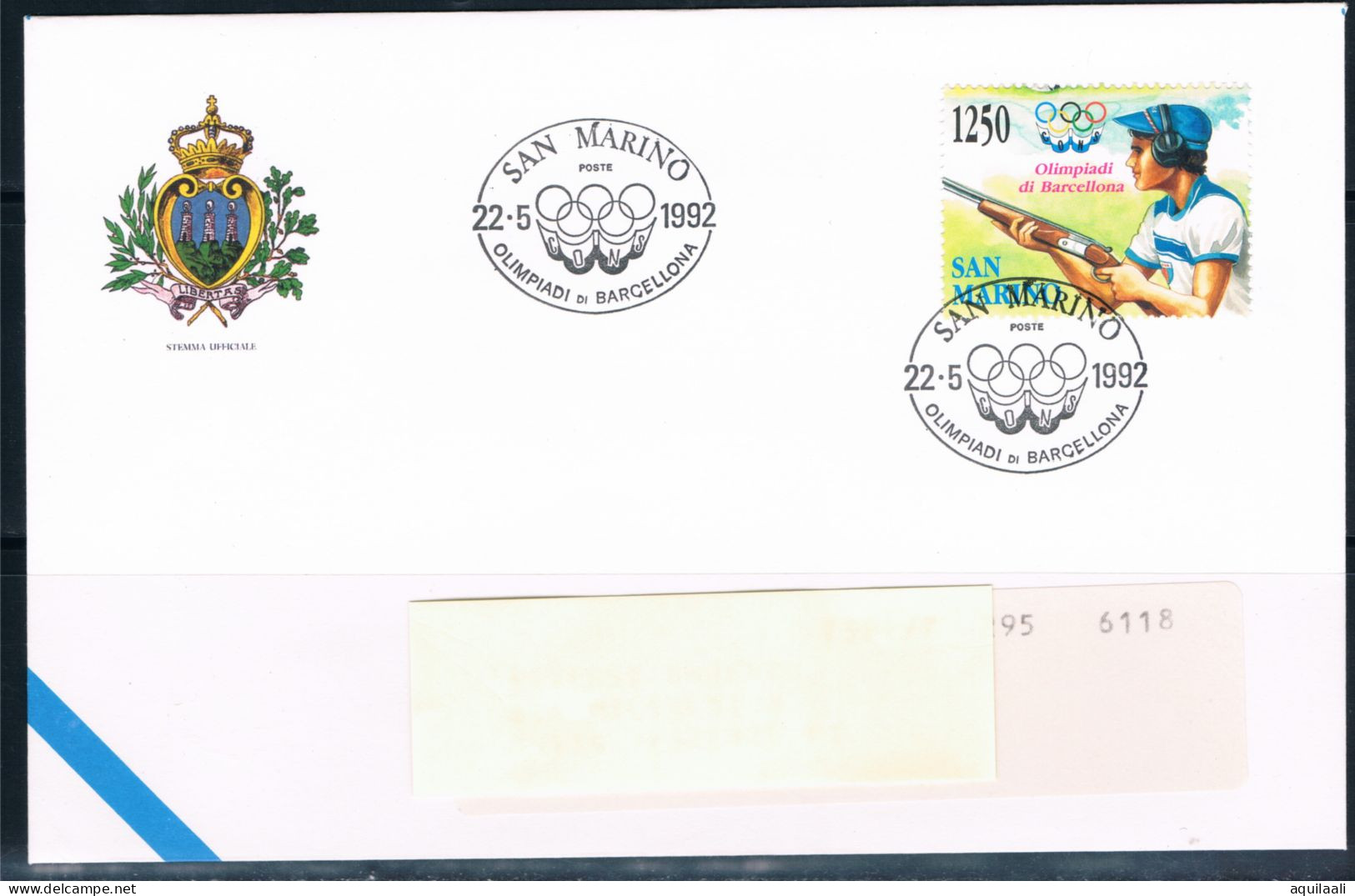 SAN MARINO 1992 -"Barcellona 92", Annullo Speciale  Fdc 22.5.92 - Estate 1992: Barcellona