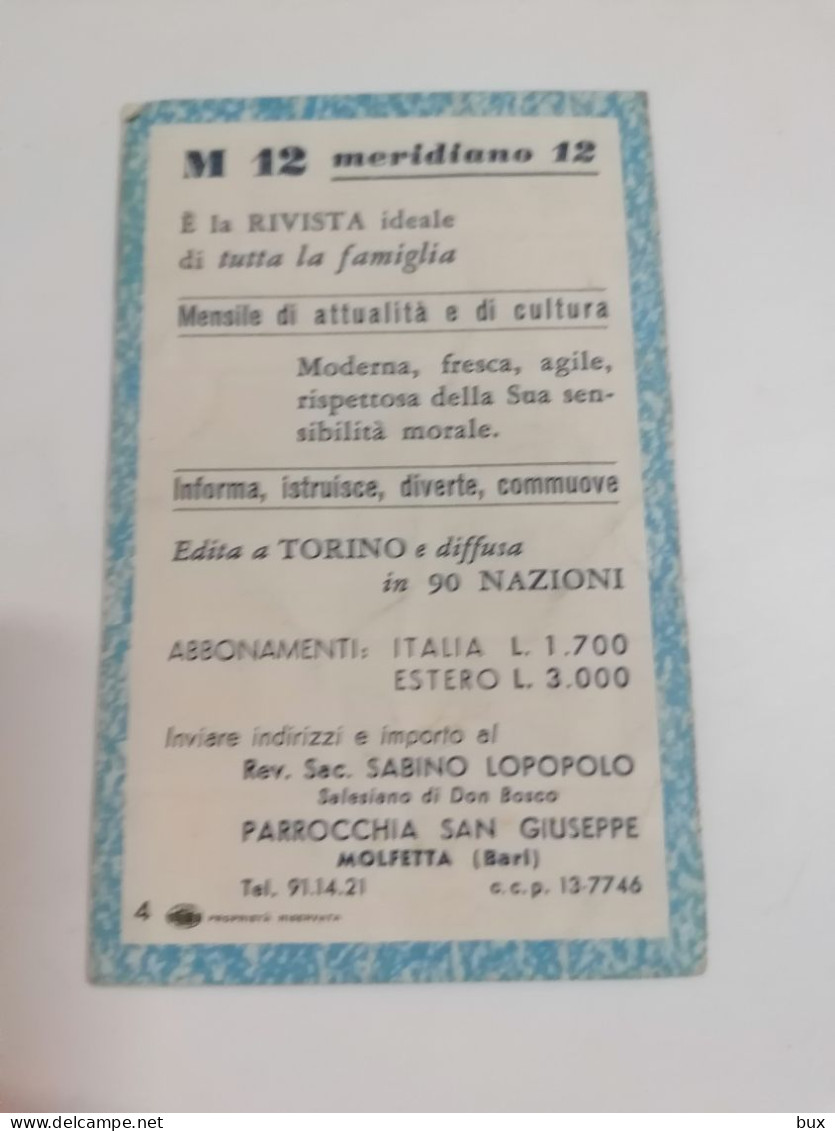 Molfetta Parrocchia 1965 Calendario To Tascabile San Giovanni Bosco - Petit Format : 1961-70