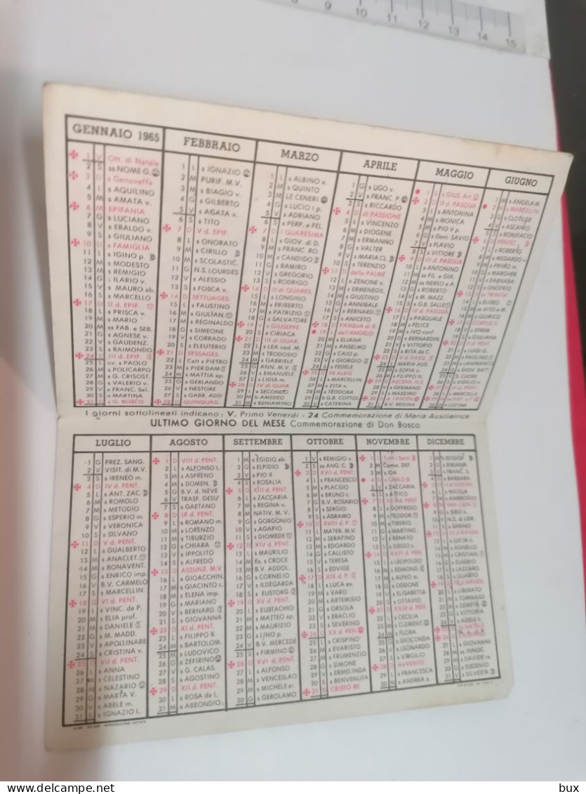 Molfetta Parrocchia 1965 Calendario To Tascabile San Giovanni Bosco - Tamaño Pequeño : 1961-70