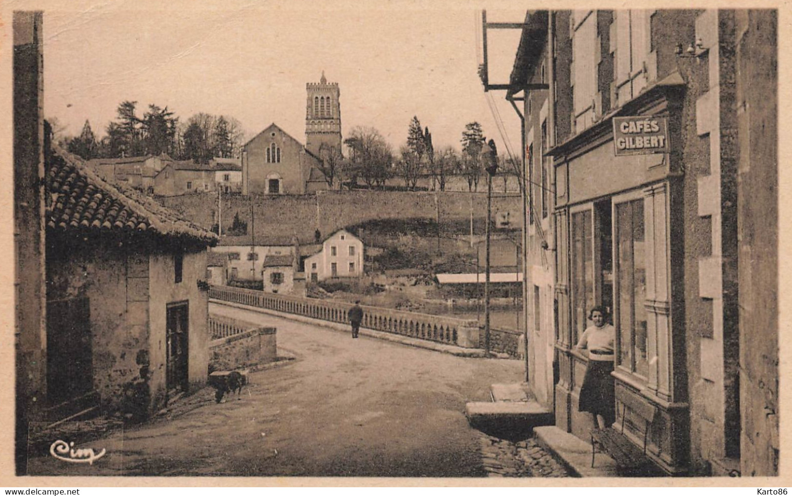 L'isle Jourdain * Quartier Du Pont St Sylvain , Vue Prise De Bourpeuil * Rue Village Commerce Magasin Villageois - L'Isle Jourdain