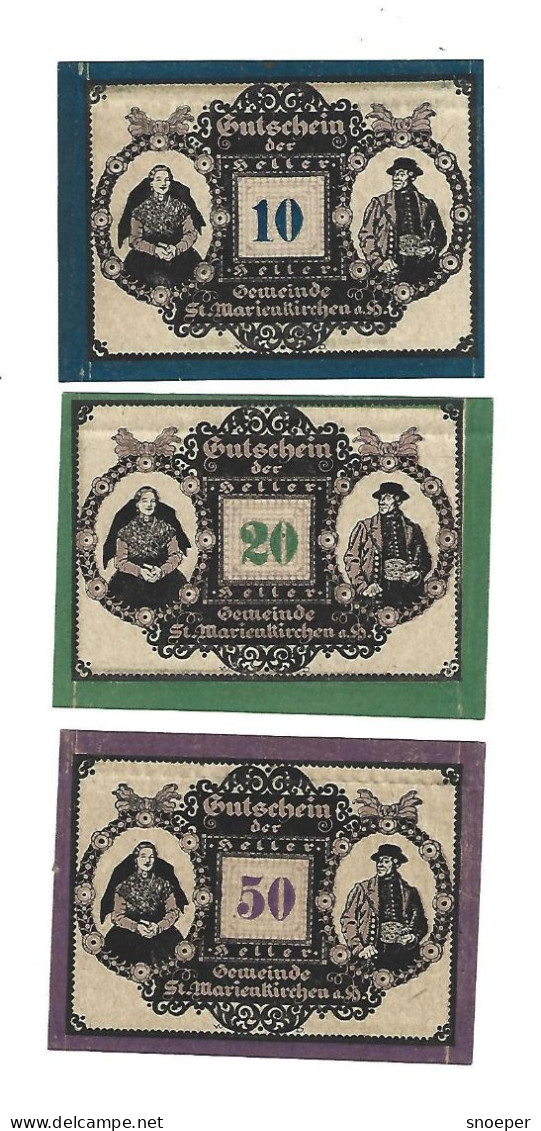 **notgeld   Austria St Marienkirchen Am Hausruck Serie Compleet  908 - Austria