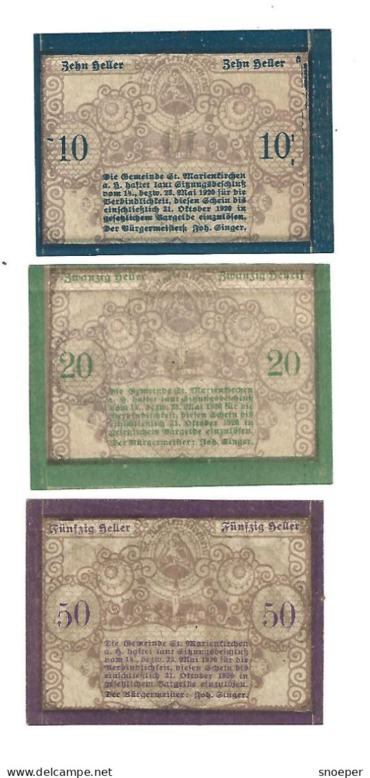 **notgeld   Austria St Marienkirchen Am Hausruck Serie Compleet  908 - Oesterreich