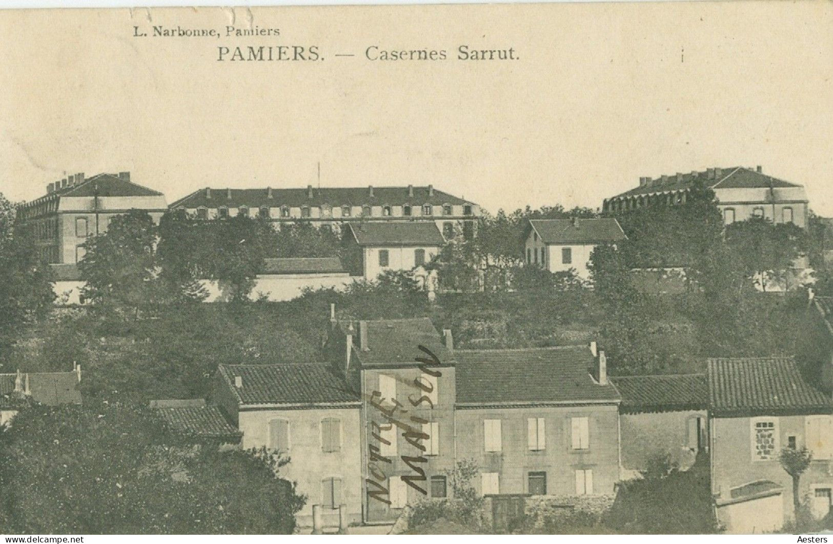 Pamiers 1907; Casernes Sarrut - Voyagé. (L. Narbonne - Pamiers) - Pamiers