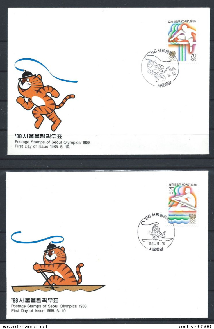 Corée Du Sud - FDC 10/06/1985 Des N°1274/75 - J.O De Séoul 1988 - Corea Del Sud