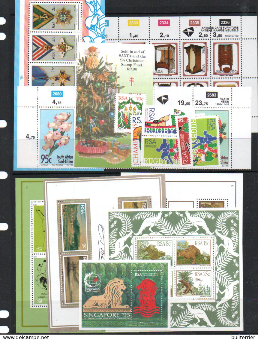 SOUTH AFRICA - MNH SELECTIONS OF STAMPS, SETS, AND S/SHEETS ,MINT NEVERIHNGED, SG CAT £161 - Ungebraucht
