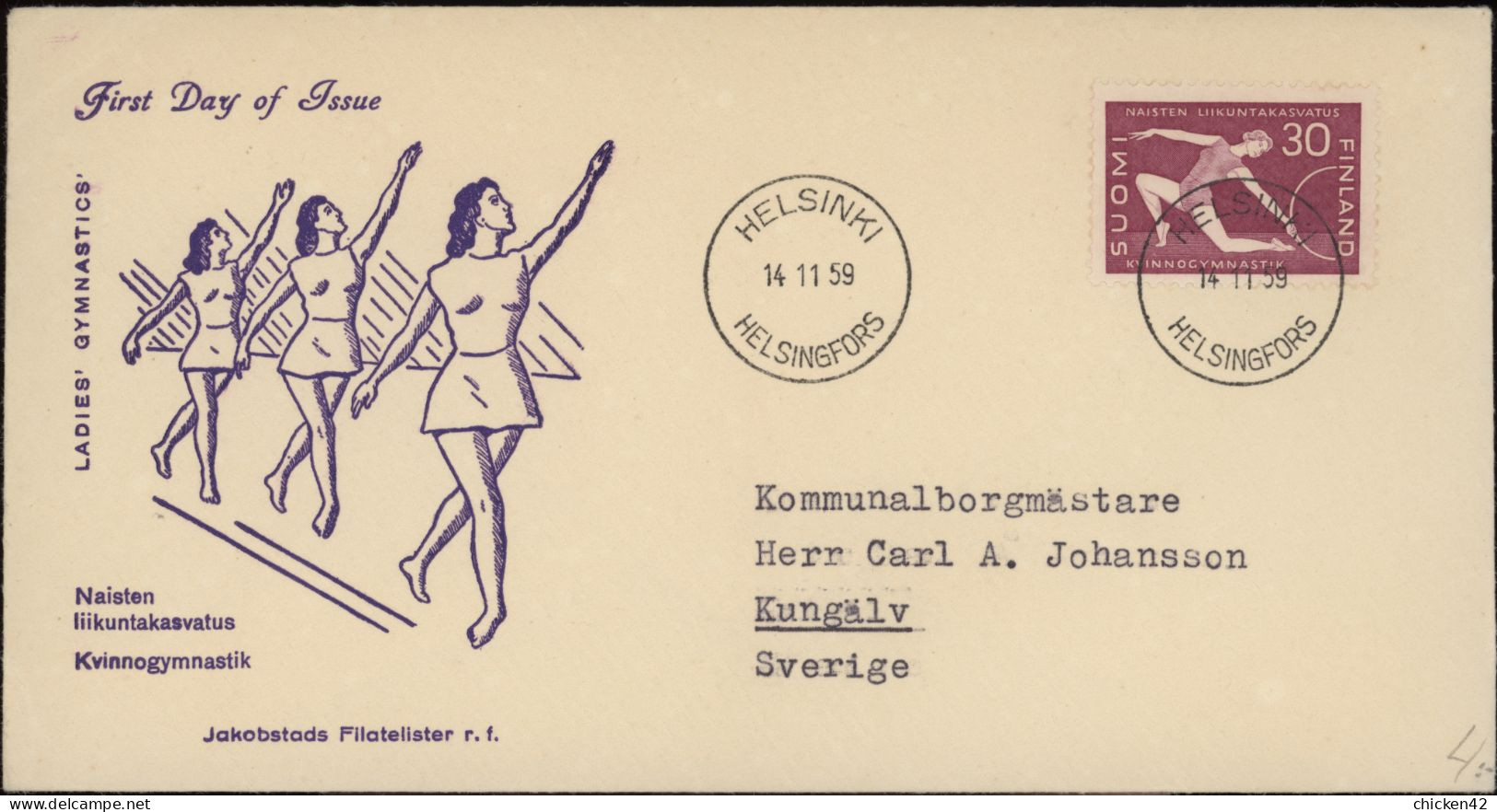 FDC Finland FACIT 517 Vignett 1 - FDC