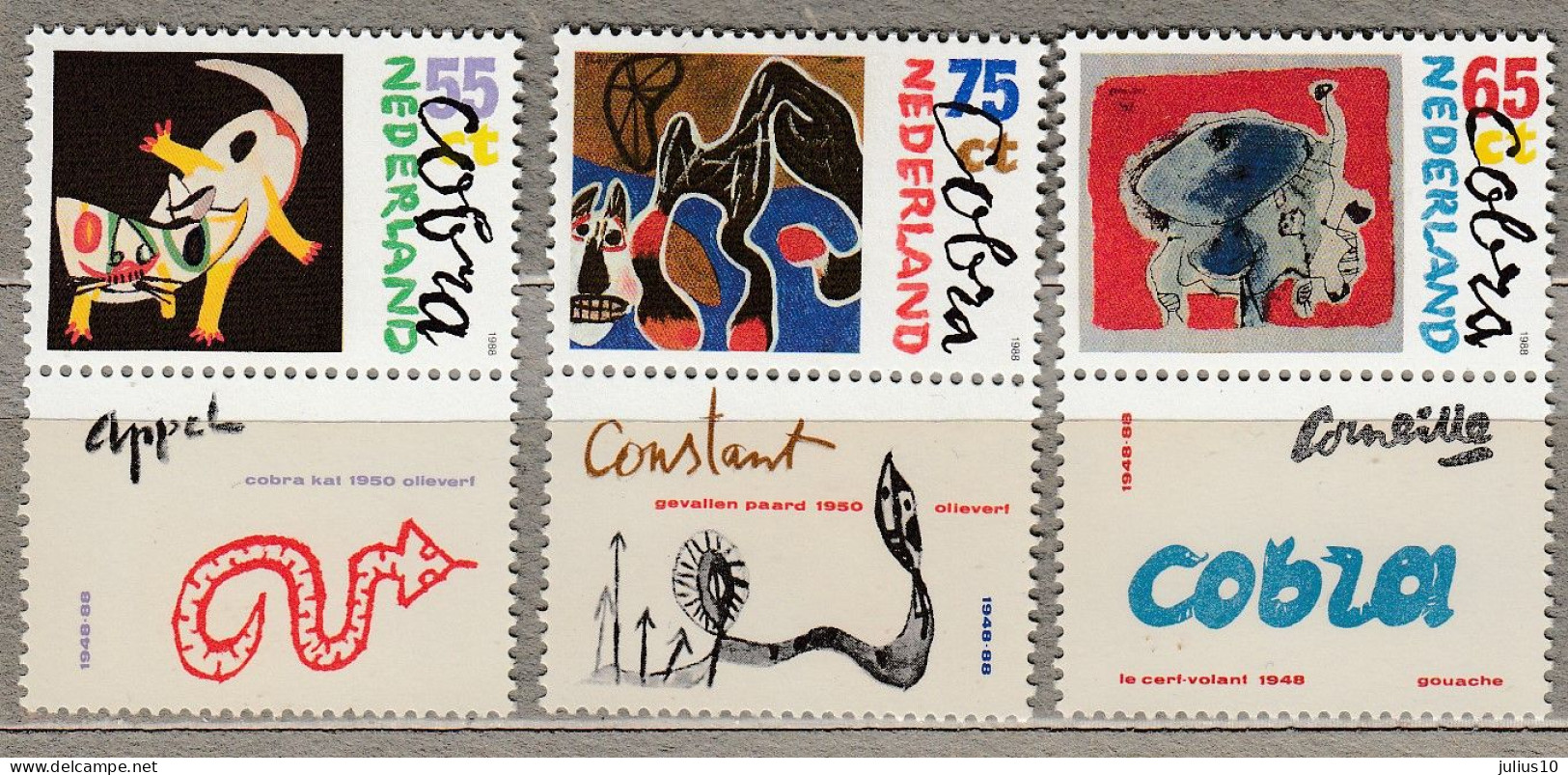 Modern Art Painting 1988 Netherlands MNH(**) Mi 1347-1349 #34140 - Unused Stamps