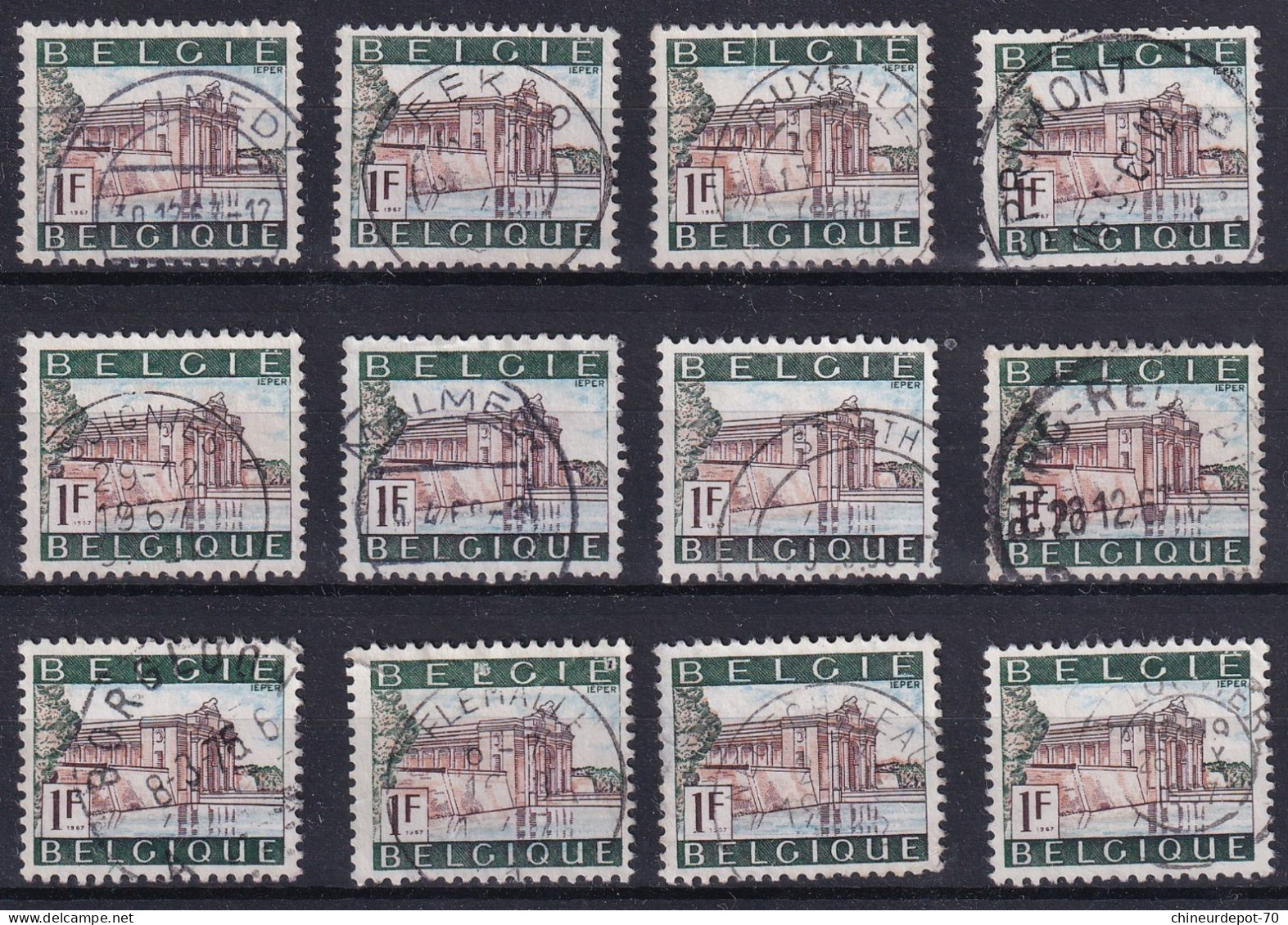 IEPER Ypres MALMEDY EEKLO BRUXELLES SPRIMONT SOIGNIES Borgloon FLEMALLE NEUFCHATEAU - Used Stamps