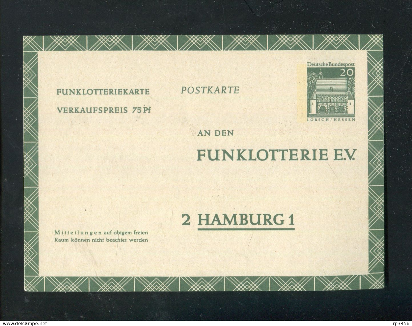 "BUNDESREPUBLIK DEUTSCHLAND" 1969, Funklotterie-Postkarte Mi. FP 13 ** (R1063) - Postkarten - Ungebraucht