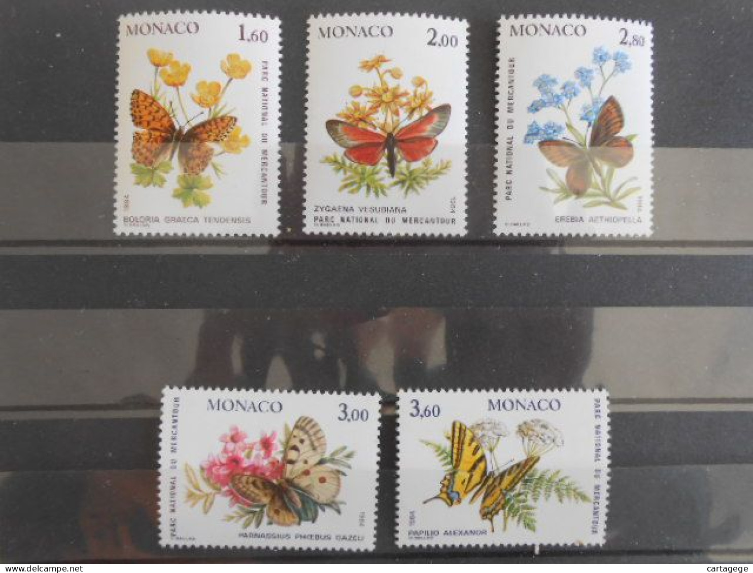 MONACO YT 1420/1424  FAUNE - PAPILLONS DU PARC DU MERCANTOUR** - Unused Stamps