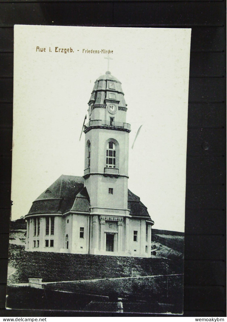 DR:  Ansichtskarte Von Aue I. Erzgeb., Friedens-Kirche - Nicht Gelaufen, Um 1928 - Aue