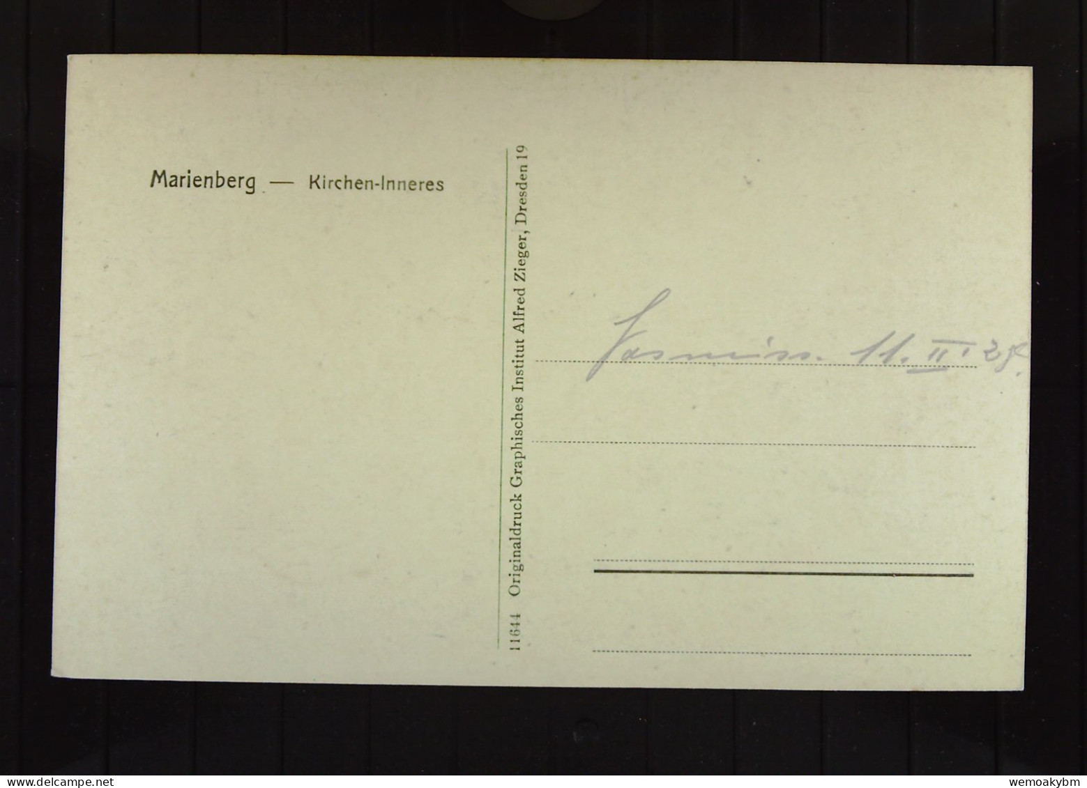 DR:  Ansichtskarte Von Marienberg I. Sachs., Kircheninneres - Nicht Gelaufen, Um 1928 - Marienberg