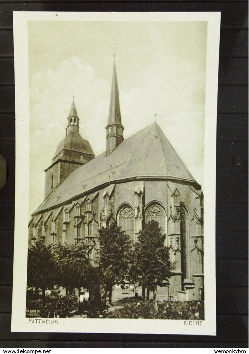 DR:  Ansichtskarte Von Mittweida I. Sachs. Mit Kirche- Nicht Gelaufen, Um 1927 - Mittweida