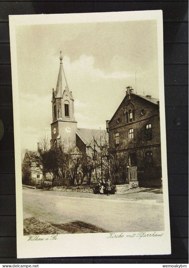 DR:  Ansichtskarte Von Wilkau I. Sachs., Kirche M. Pfarrhaus - Nicht Gelaufen, Um 1927 - Zwickau