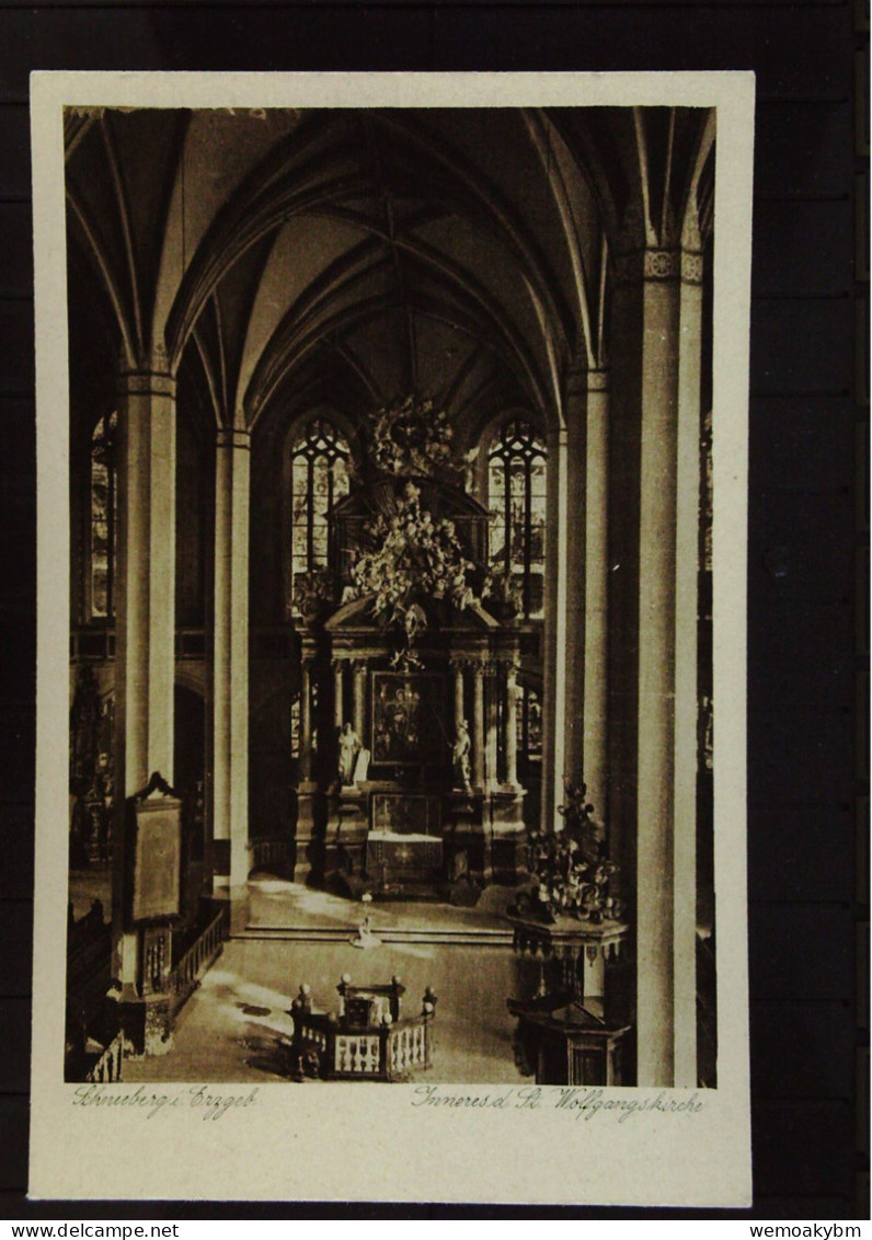 DR:  Ansichtskarte Von Schneeberg I. Erzgeb., St. Wolfsgangkirche - Nicht Gelaufen, Um 1926 - Schneeberg
