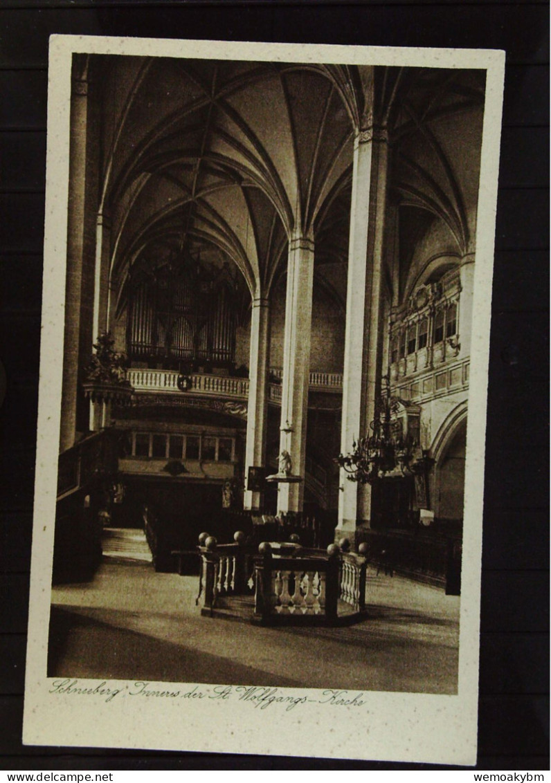DR:  Ansichtskarte Von Schneeberg I. Erzgeb., St. Wolfsgangkirche - Nicht Gelaufen, Um 1926 - Schneeberg