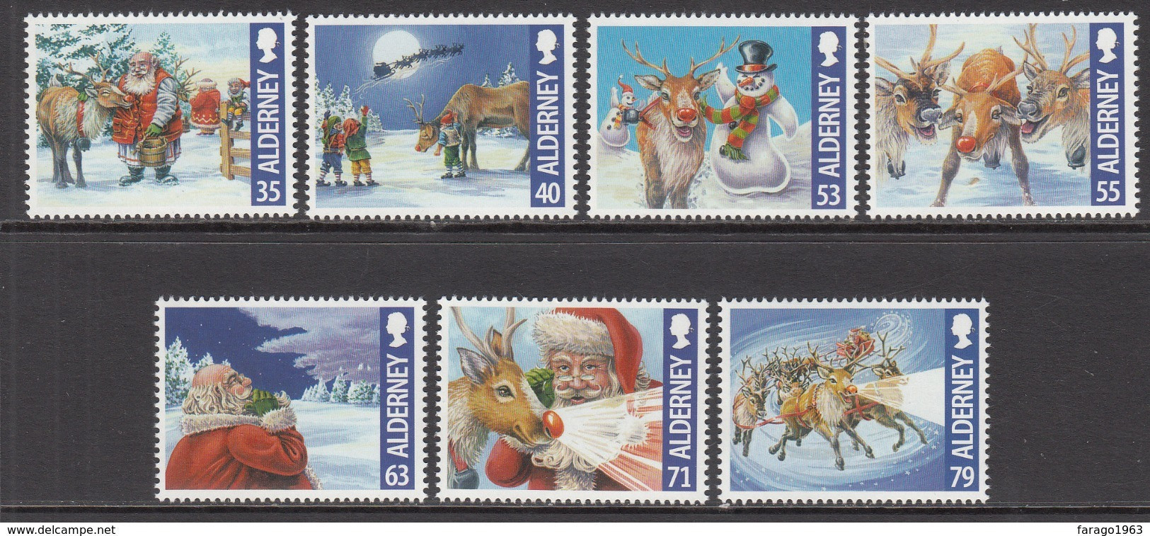 2013 Alderney Christmas Noel Navidad Complete Set Of 7 MNH @ Below Face Value - Alderney